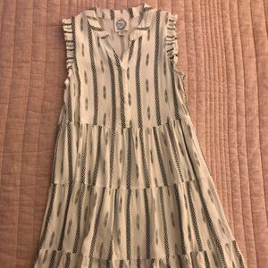 Francesca's black & white sleeveless sun dress, size 10